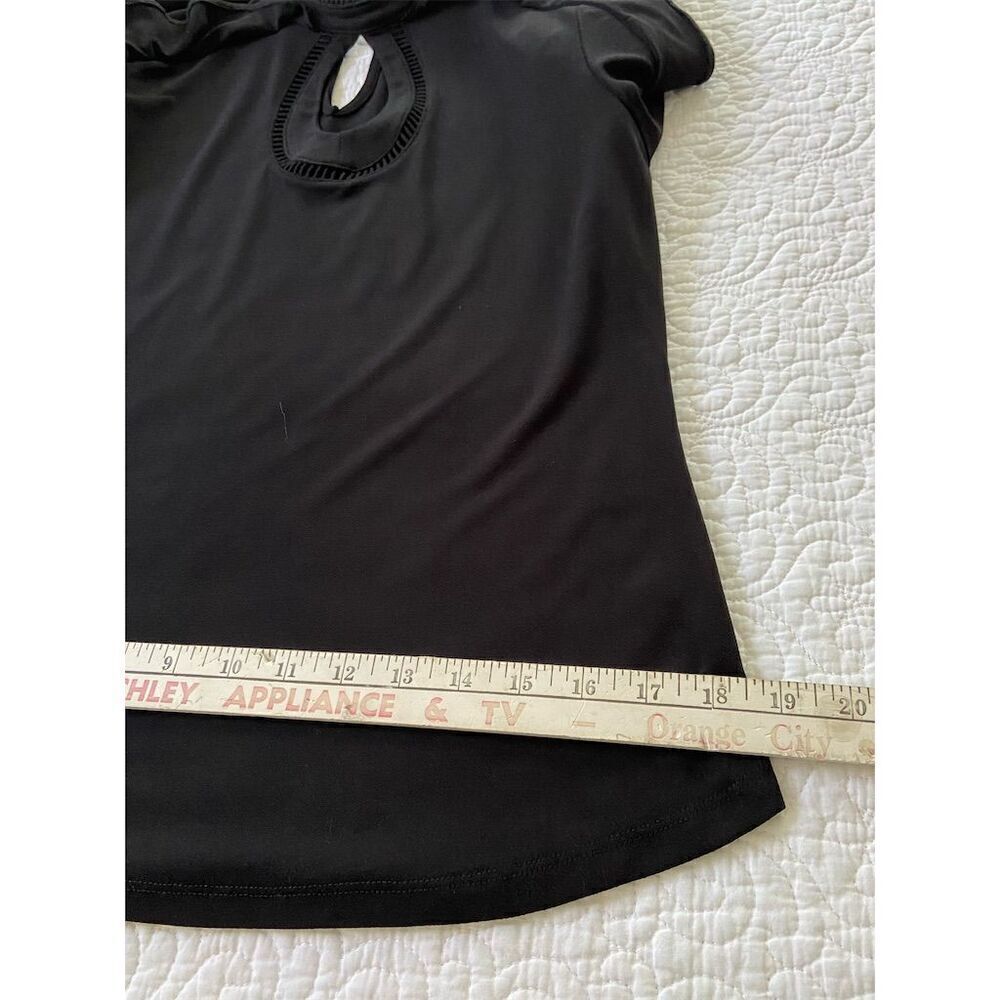 New York & Company 7th Avenue Black High Neck Ruffle Sleeve Blouse Size S - Picture 12 of 13